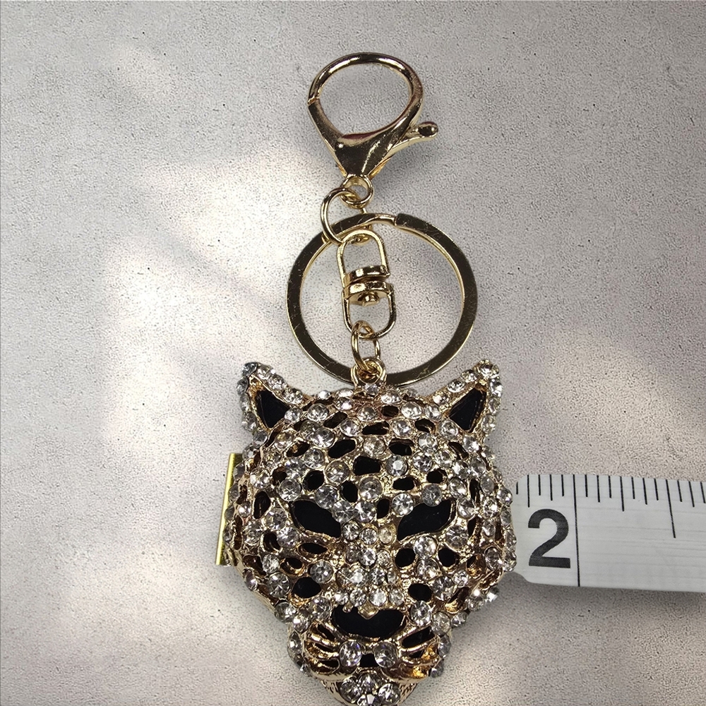 Leopard Cheetah Coach Inspired Bag Charm Keychain Purse - Picture 5 of 6